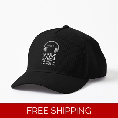 A Le Studio Baseball Hat Le Studio Screw Calm and Listen to La Villa Strangiato White